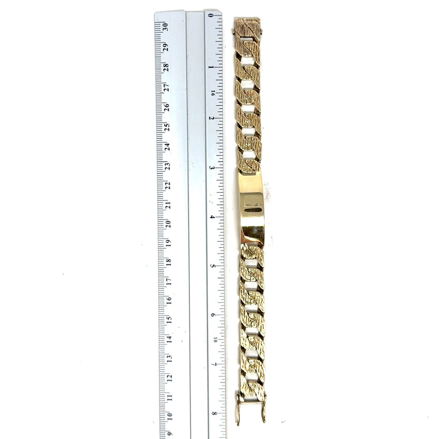 9ct Yellow Gold Chunky ID Curb Bracelet