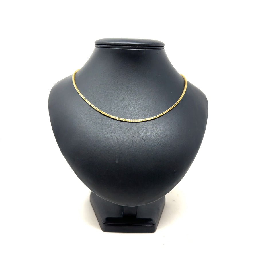 9ct Yellow Gold Star Patterned Box Chain (18")
