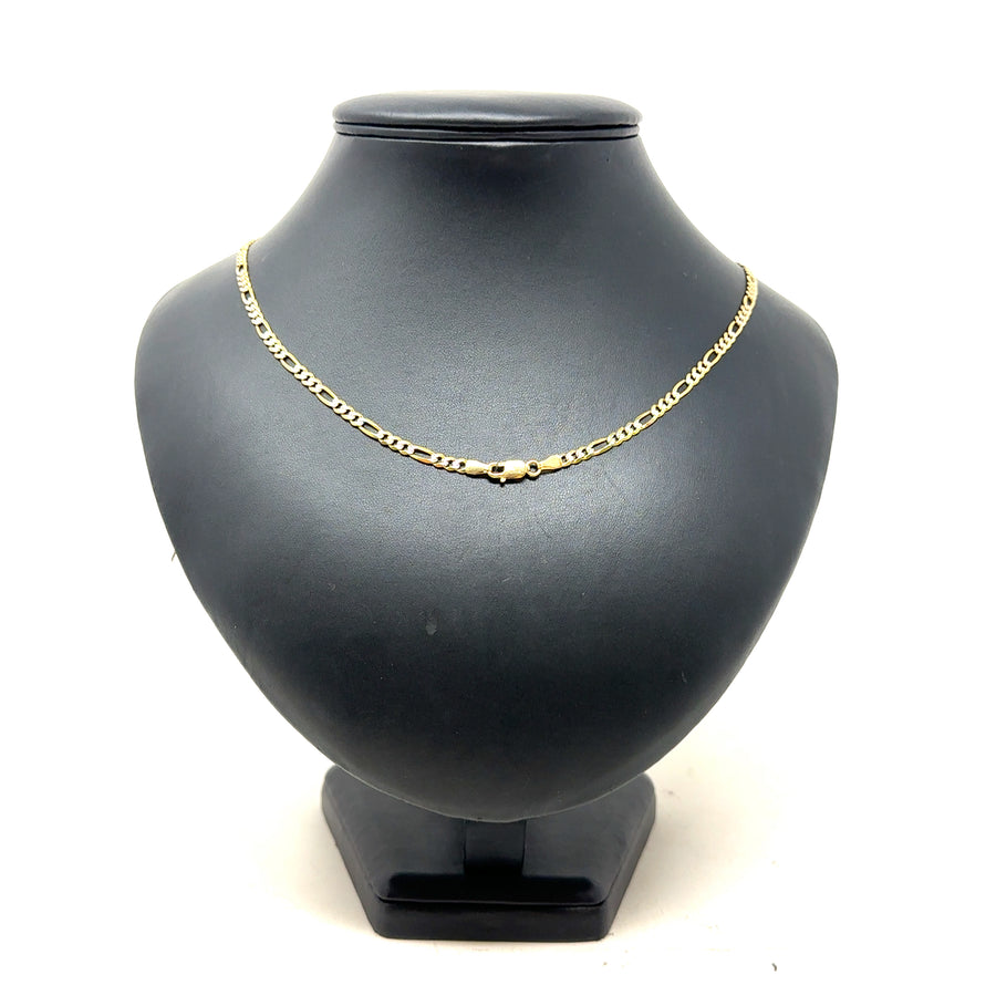 9ct Bi-Colour Figaro Chain (24")