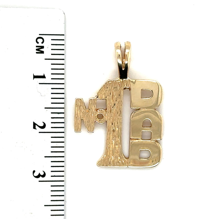 9ct Yellow Gold No 1 Dad Pendant