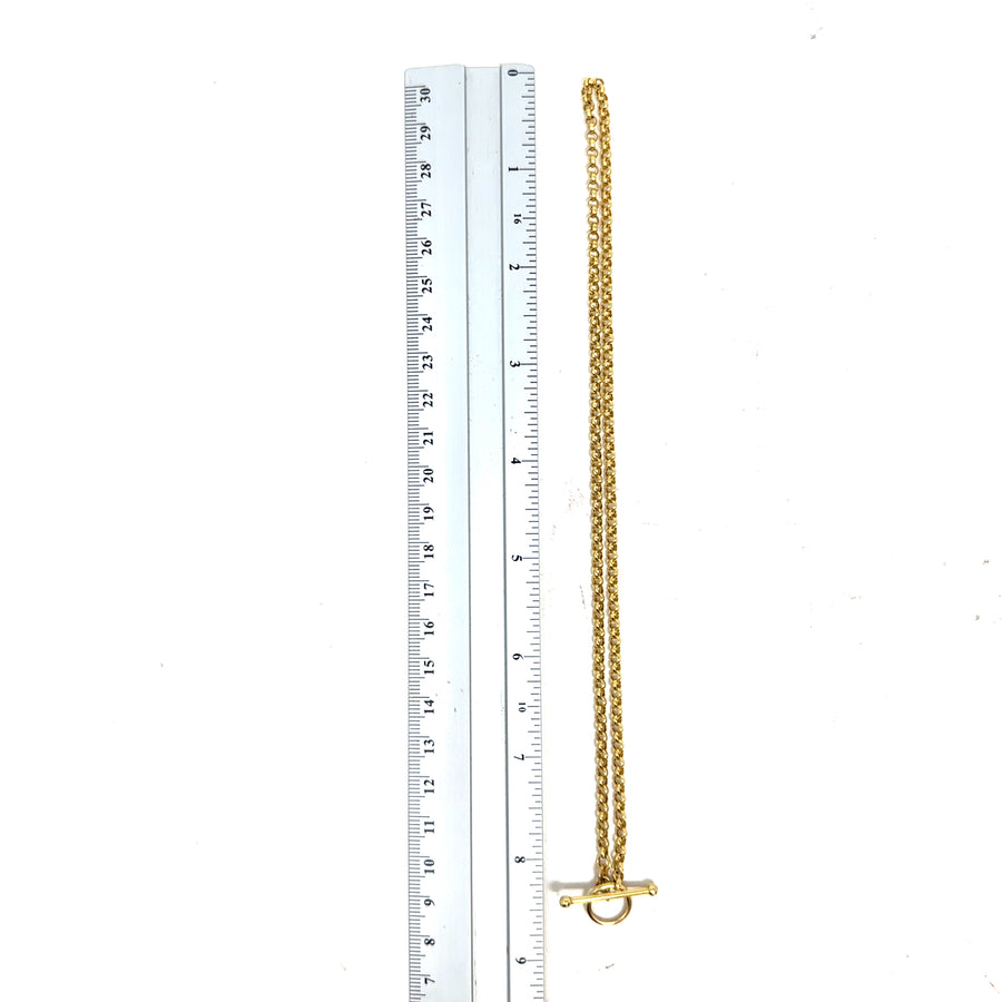 9ct Yellow Gold Belcher T-Bar Chain (17")