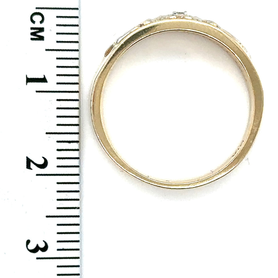 9ct Yellow Gold Single Stone Diamond Angels Message Ring - Size P