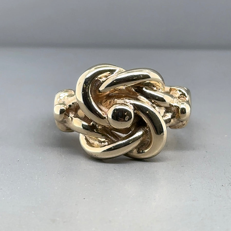 9ct Yellow Gold Knot Ring - Size V