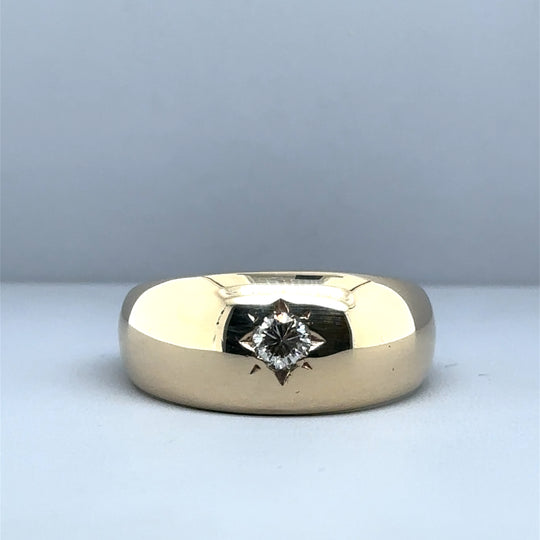 9ct Yellow Gold Single Stone Diamond Ring (c. 0.25 - 0.30ct) - Size Z