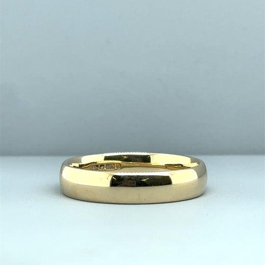 9ct Yellow Gold Band Ring - Size U 1/2