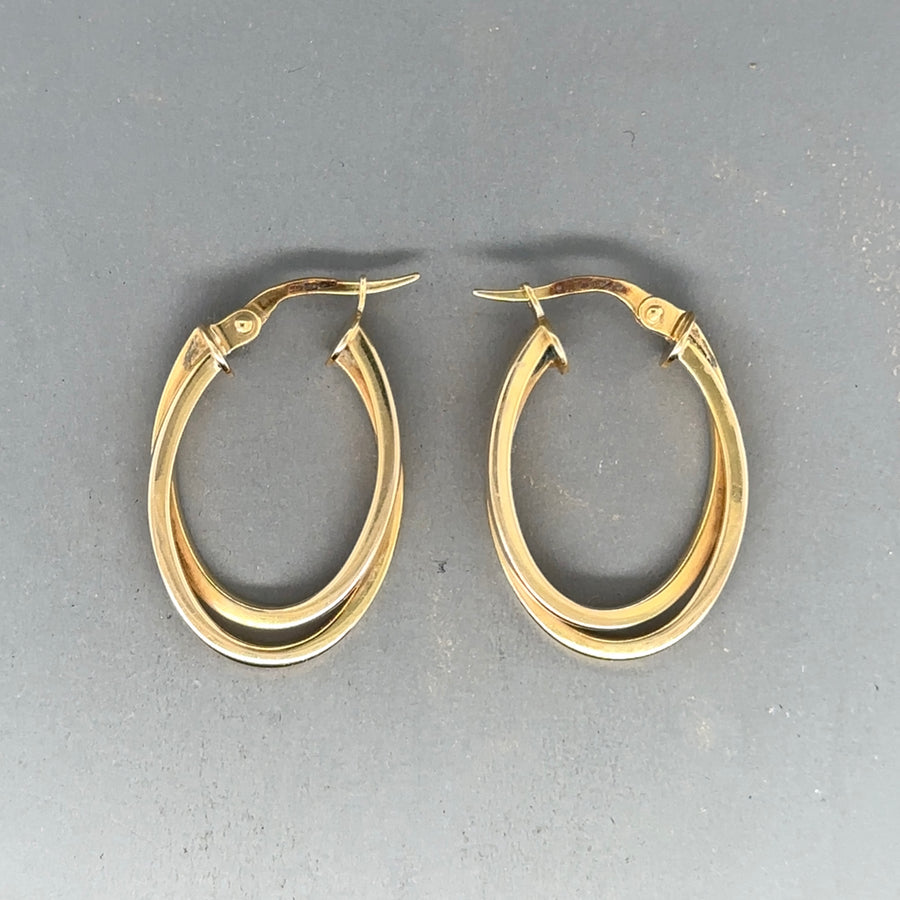 9ct Yellow Gold Double Hoop Earrings