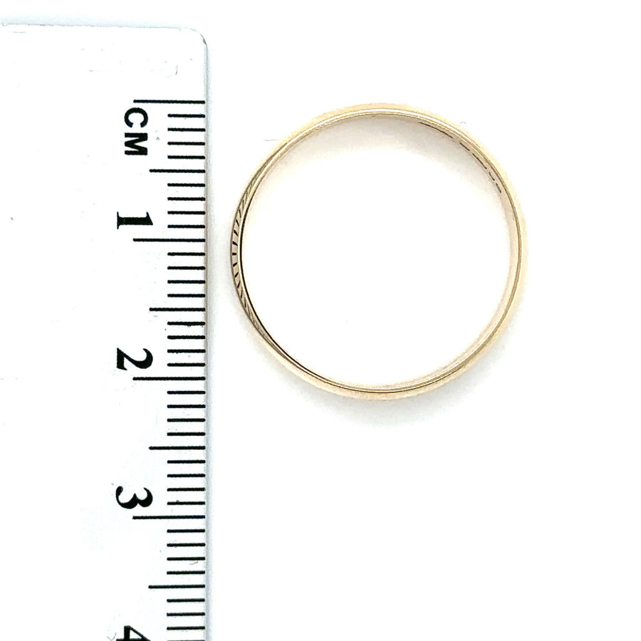 9ct Yellow Gold Band Rings - Size S 1/2