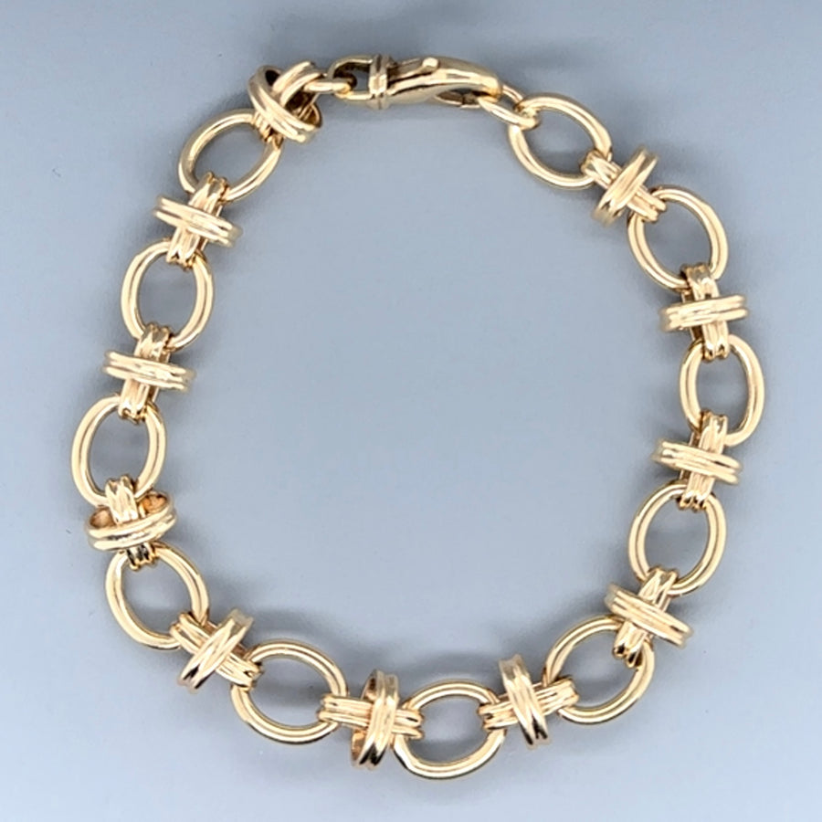 9ct Yellow Gold Fancy Link Bracelet
