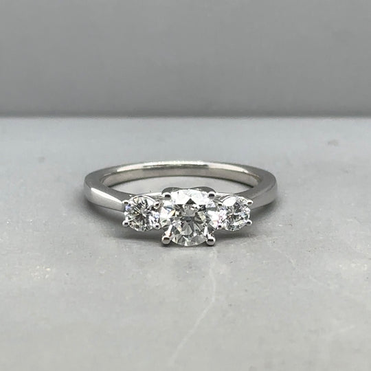 9ct White Gold Lab Grown Diamond Trilogy Ring (c. 1.00ct) - Size L - NEW!