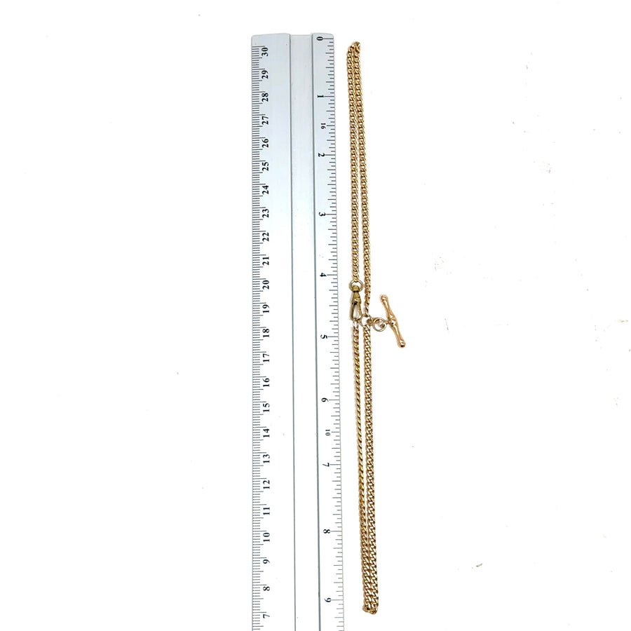 9ct Yellow Gold Curb Chain with T-Bar (18")