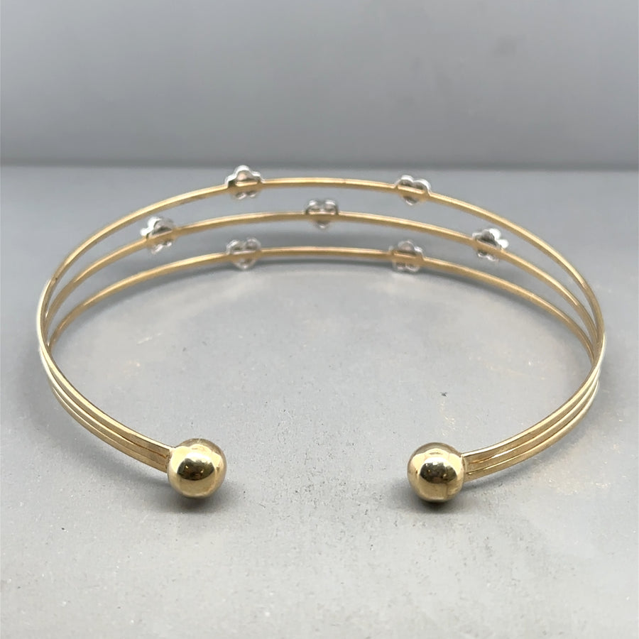 9ct Bi-Colour Torque Style Bangle