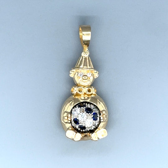 9ct Yellow Gold Clown and Cubic Zirconia Ball Pendant