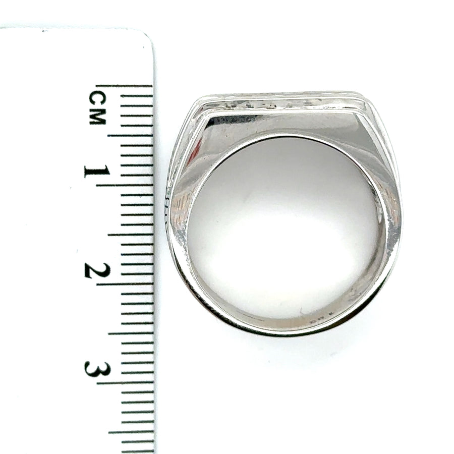 9ct White Gold Three Row Diamond Ring (c. 1.82ct) - Size R