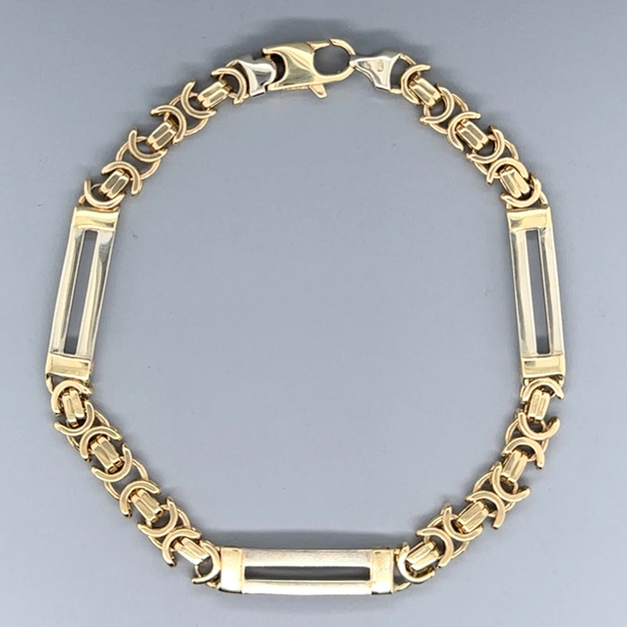 9ct Bi-Colour Fancy Link Bracelet