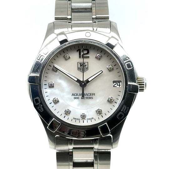 Pre-Owned Stainless Steel Diamond Dot Aquaracer Tag Heuer Watch (Ladies)