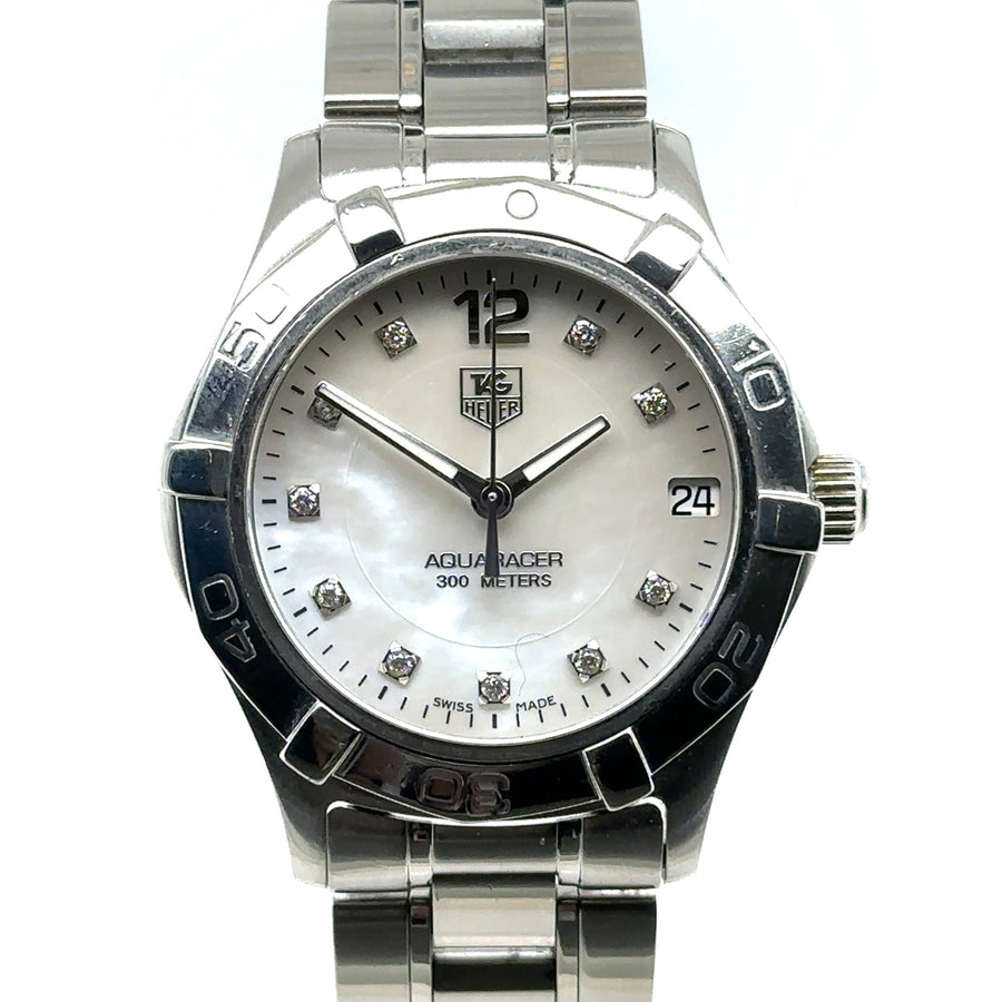 Pre-Owned Stainless Steel Diamond Dot Aquaracer Tag Heuer Watch (Ladies)
