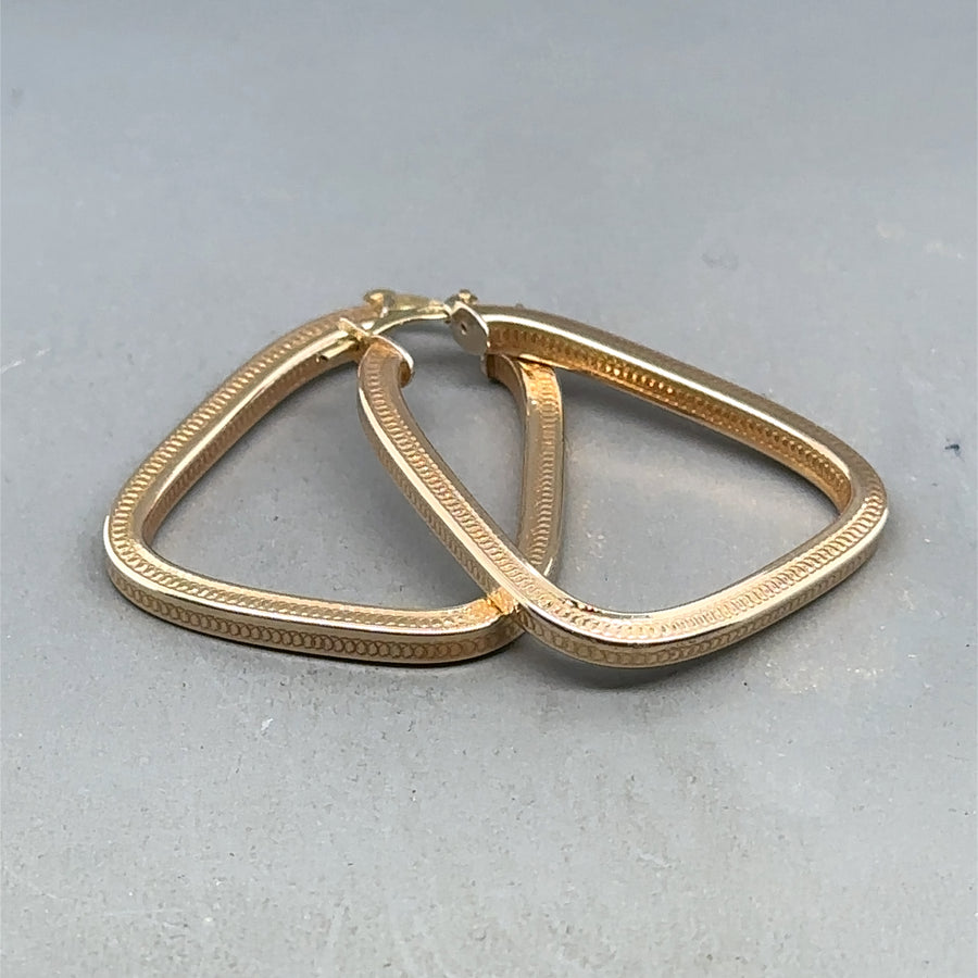 9ct Yellow Gold Style Hoop Earrings