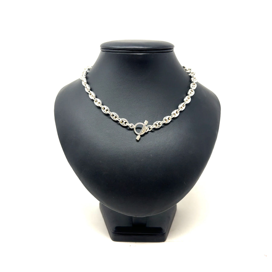Sterling Silver Puff Marine Link Chain (17") NEW!