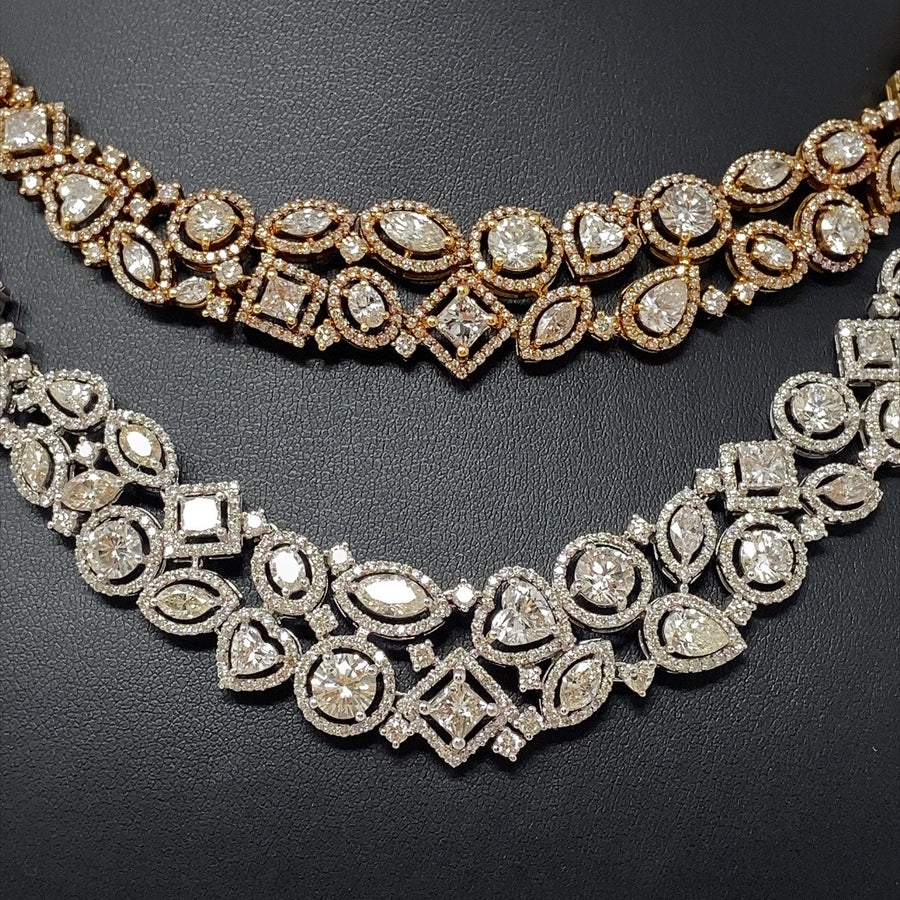 18ct Bi-Colour Diamond Necklace (c. 22.00ct) (18")