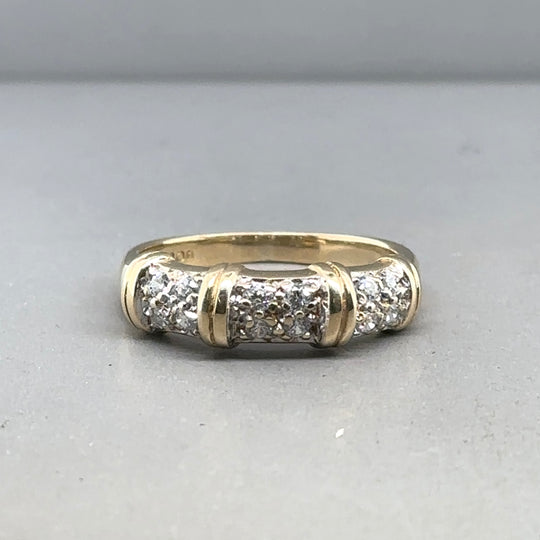 9ct Yellow Gold Cubic Zirconia Ring - Size L