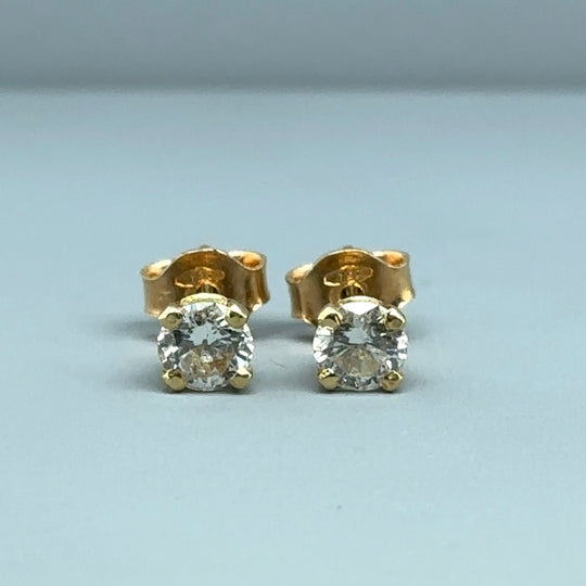 18ct Yellow Gold Single Stone Diamond Stud Earrings (c. 0.70ct)