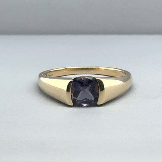 9ct Yellow Gold Single Stone Quartz Ring - Size U