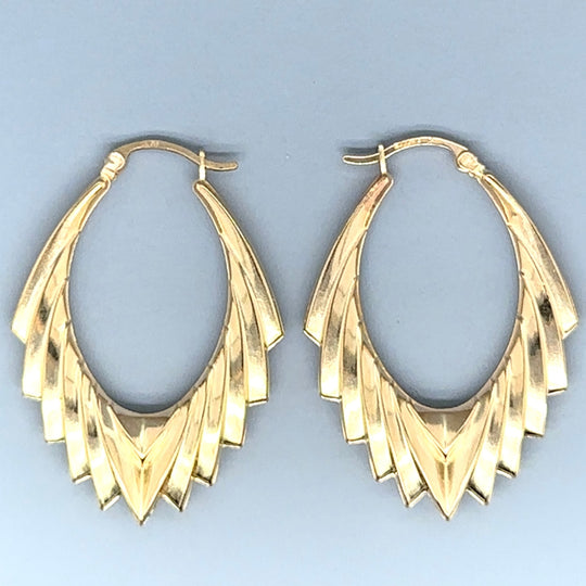 9ct Yellow Gold Spikey Hoop Earrings