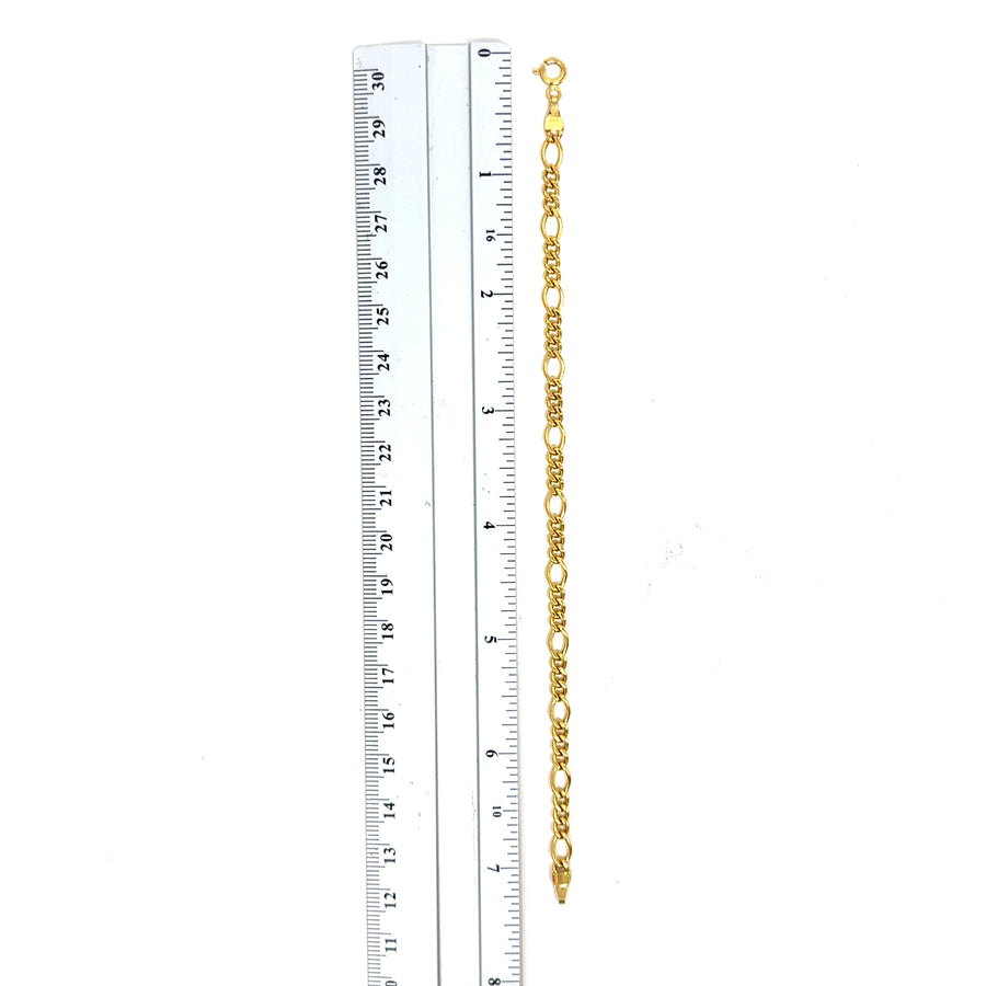 9ct Yellow Gold Figaro Bracelet