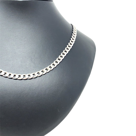 Sterling Silver Plain and Patterned Curb Chain (24")