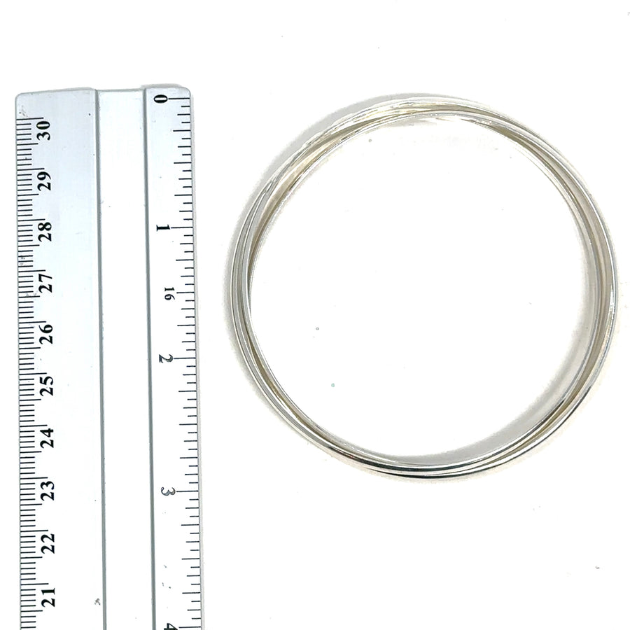 Sterling Silver Three Band Bangle