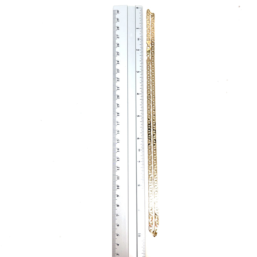 9ct Yellow Gold Flat Marine Link Chain (20”)