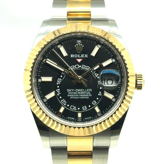 Pre-Owned 18ct Yellow Gold and Stainless Steel Bi-Colour Sky-Dweller Rolex (Gents)