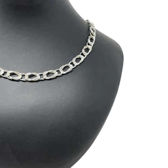 Sterling Silver Fancy Link Chain (24")