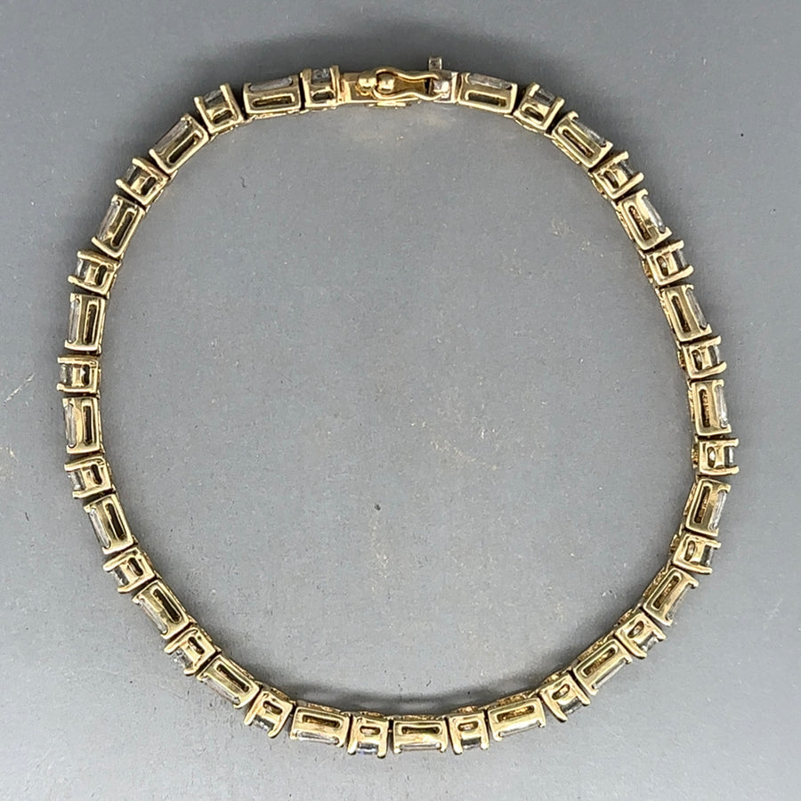 NEEDS COST 9ct Yellow Gold Fancy Cubic Zirconia Bracelet