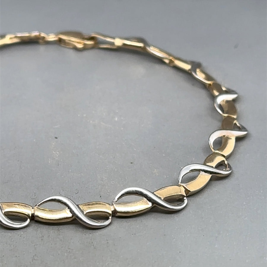9ct Bi-Colour Infinity Bracelet