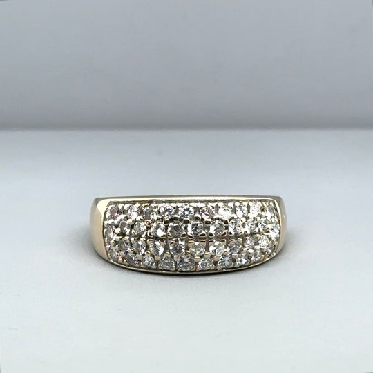 9ct Yellow Gold Cubic Zirconia Ring - Size P
