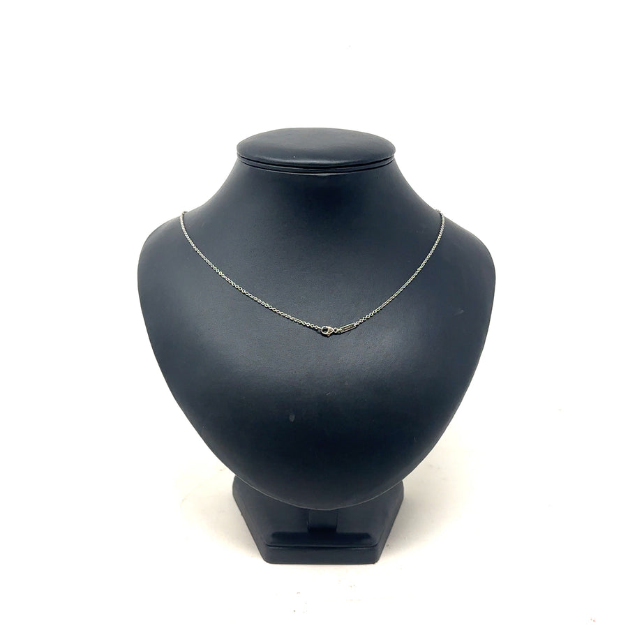 18ct White Gold Single Stone Moissanite Bobby White Rocket Necklace (23'')