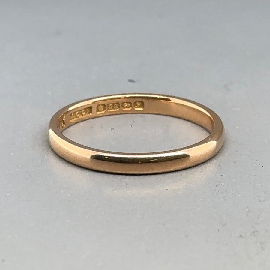22ct Yellow Gold Band Ring - Size L 1/2