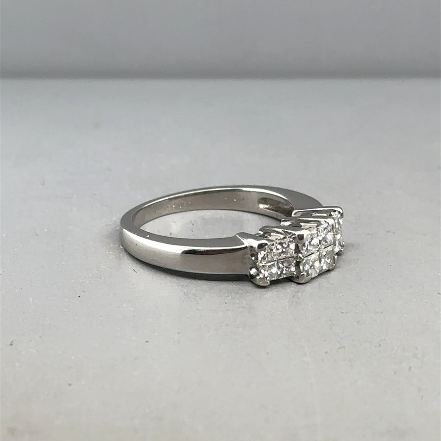 18ct White Gold Diamond Ring (c. 0.80ct) - Size J 1/2