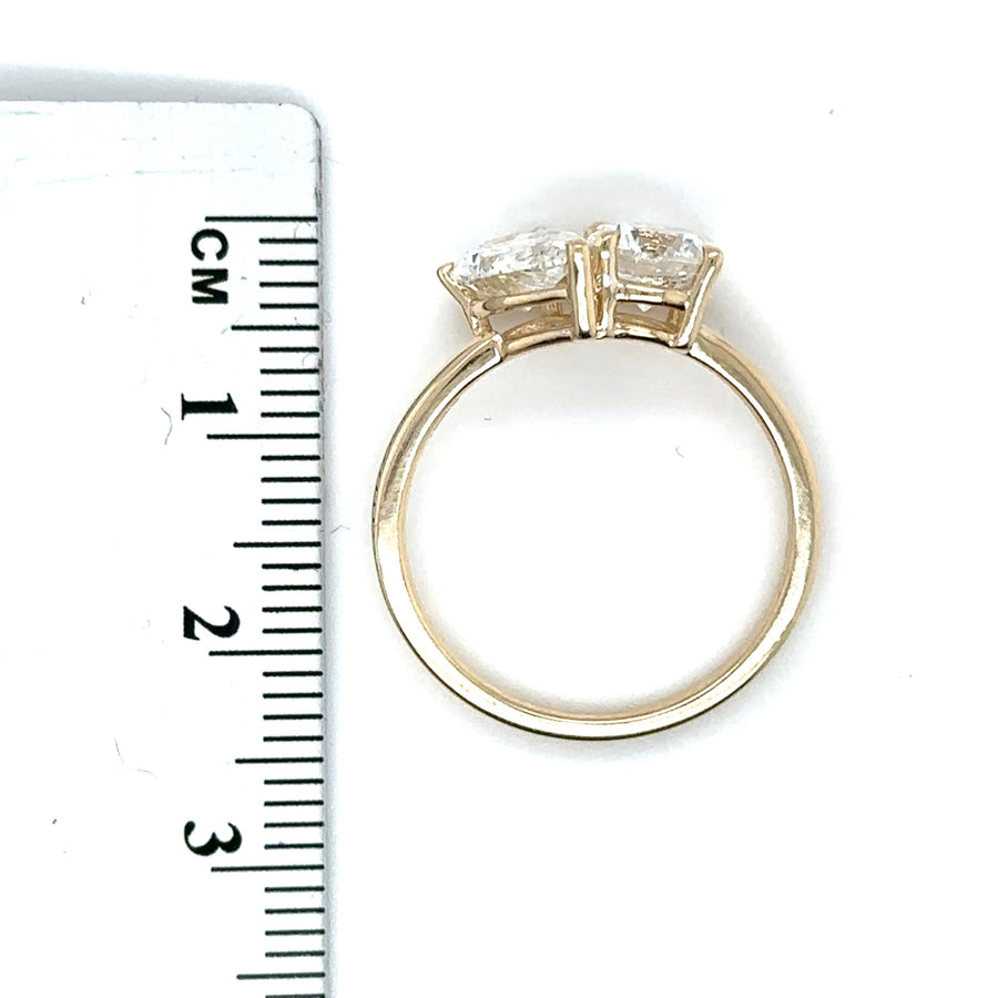 9ct Yellow Gold Two Stone Lab Grown Diamond Ring (c. 2.00ct) - Size L - NEW!