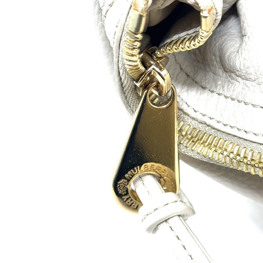 Pre-Owned Cream leather Mulberry Hobo Plaited Shoulder Bag