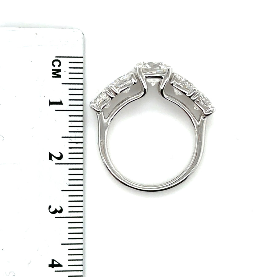 18ct White Gold Five Stone Lab Grown Diamond Ring (c. 3.96ct) - Size L NEW!