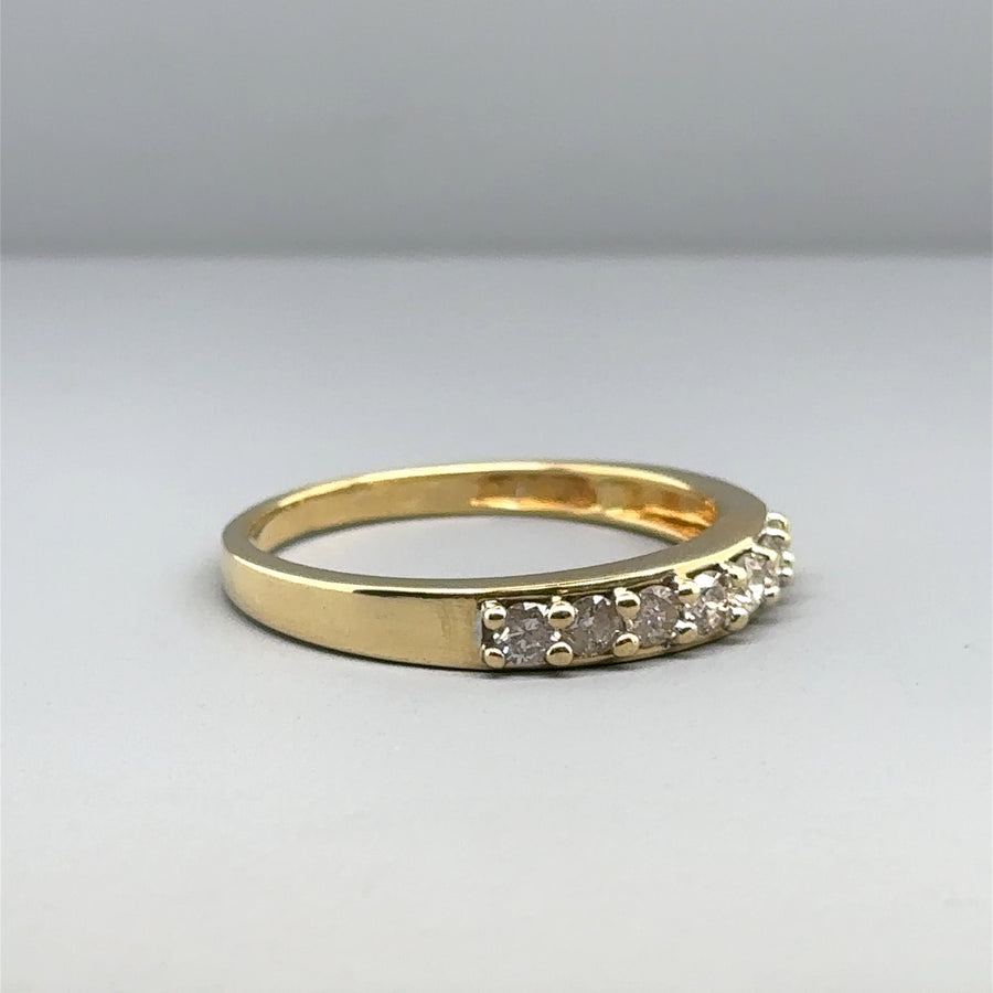 18ct Yellow Gold 7 Stone Diamond Ring (c. 0.50ct) - Size S 1/2