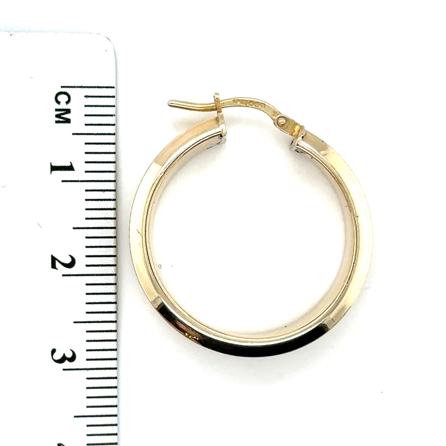 9ct Yellow Gold Plain Hoop Earrings