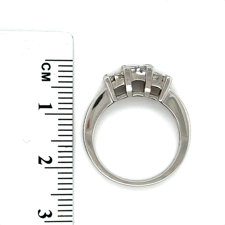18ct White Gold Diamond Ring (c. 0.80ct) - Size J 1/2