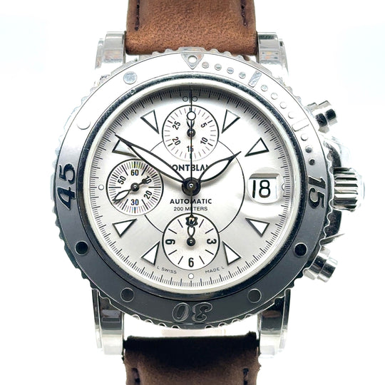 Pre-Owned Stainless Steel and Leather Strap Montblanc Sport Watch (Gents)