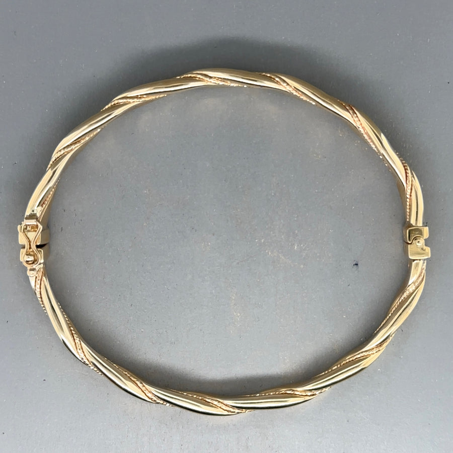 9ct Yellow Gold Twist Bangle NEW!
