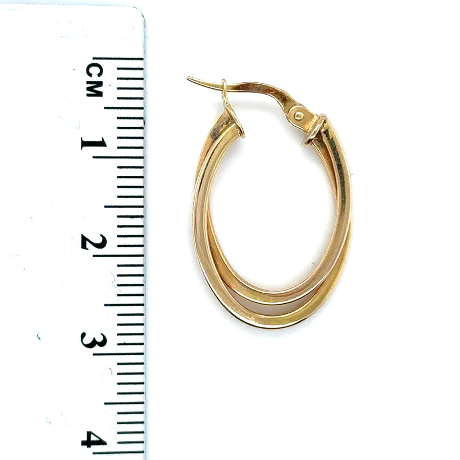 9ct Yellow Gold Double Hoop Earrings