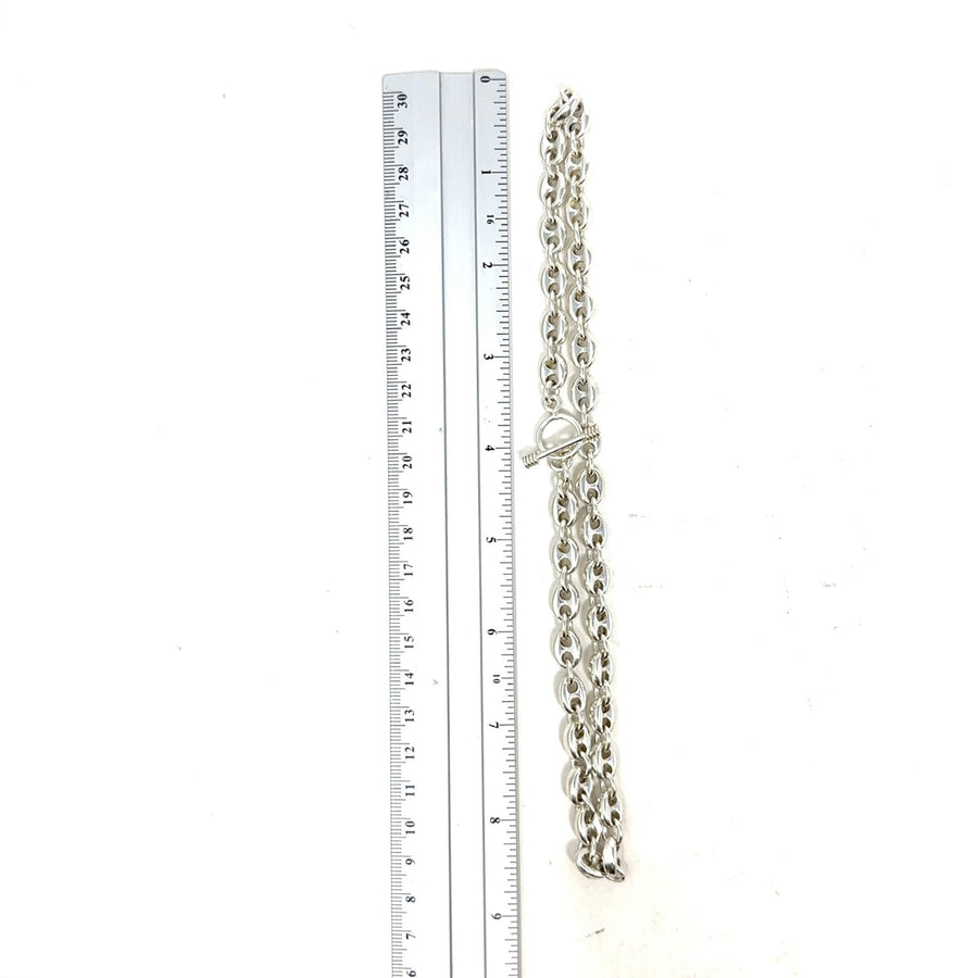 Sterling Silver Puff Marine Link Chain (17") NEW!