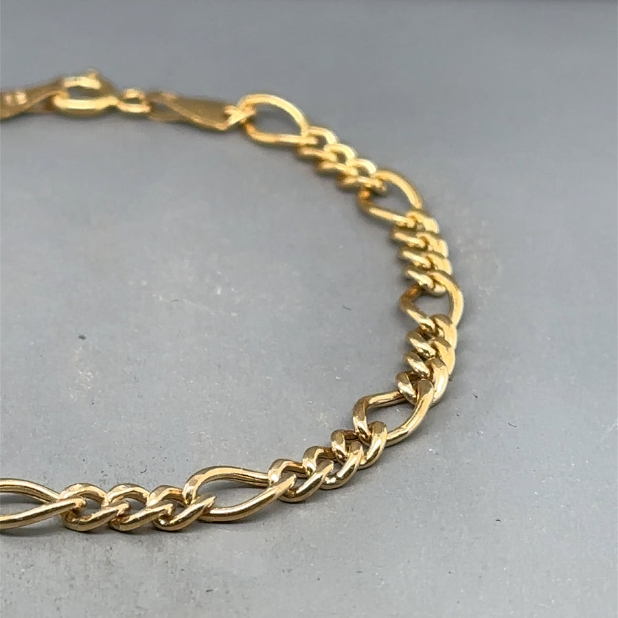 9ct Yellow Gold Figaro Bracelet
